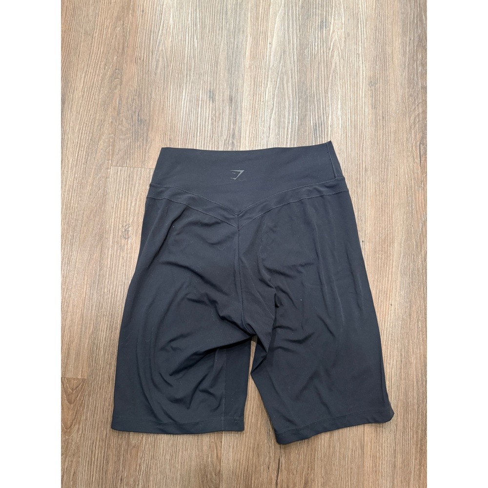Gymshark Whitney Simmons Black High Rise Biker Shorts Gold Plate Logo Size S